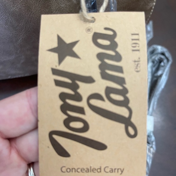 TONY LAMA Women's Cowhide Hobo Leather Accents Concealed Carry NWT Brown Multi - Picture 5 of 14